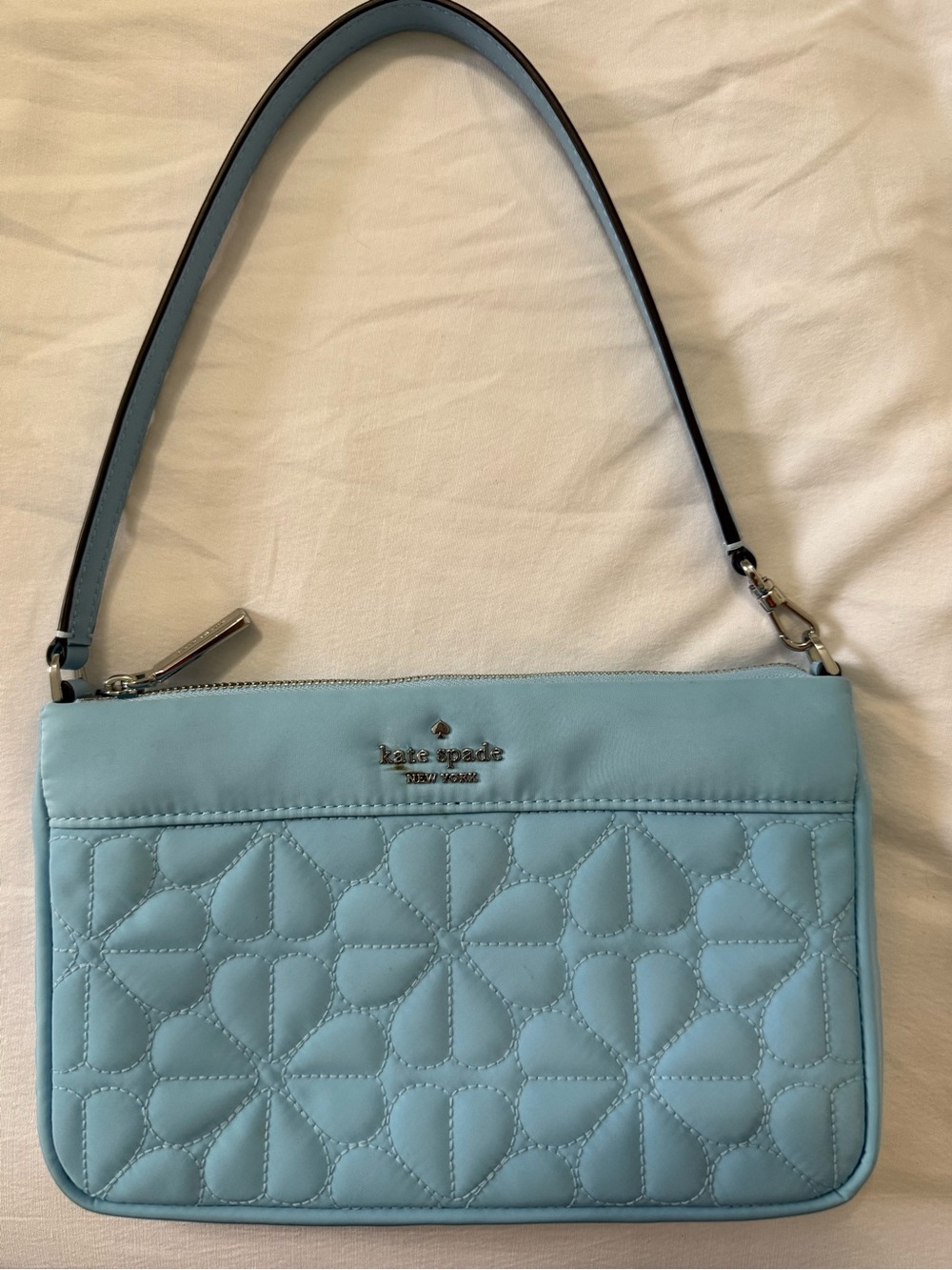 kate spade Powder Blue Quilted Heart-Pattern Shoulder Bag